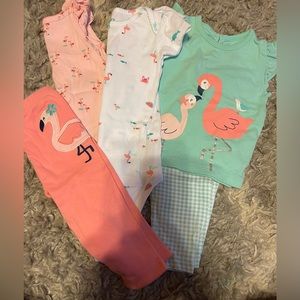 Carters - flamingo 5 piece set - 9 months